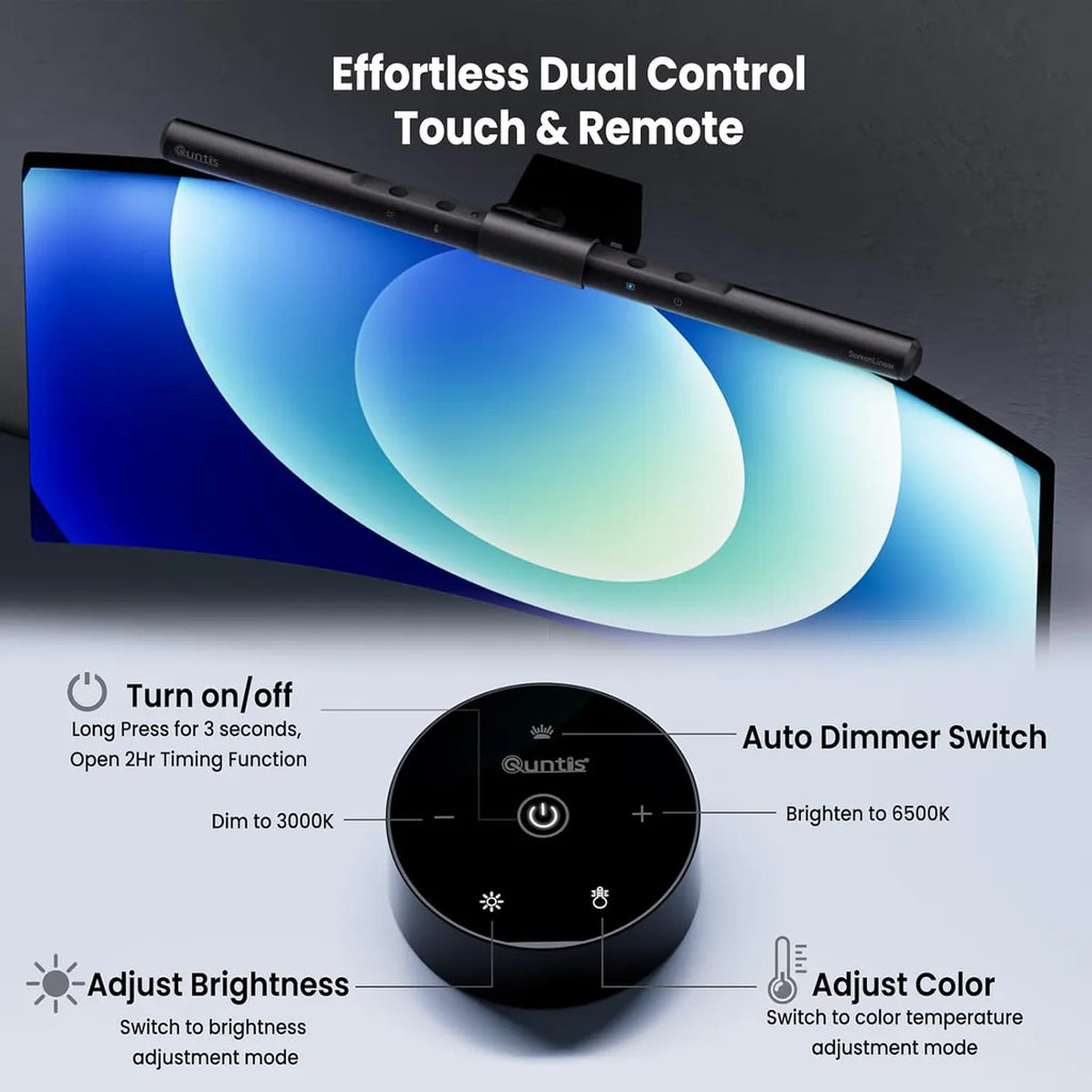 Lampara Led Para Monitor con Control Inalambrico  - Quntis ScreenLinear Pro