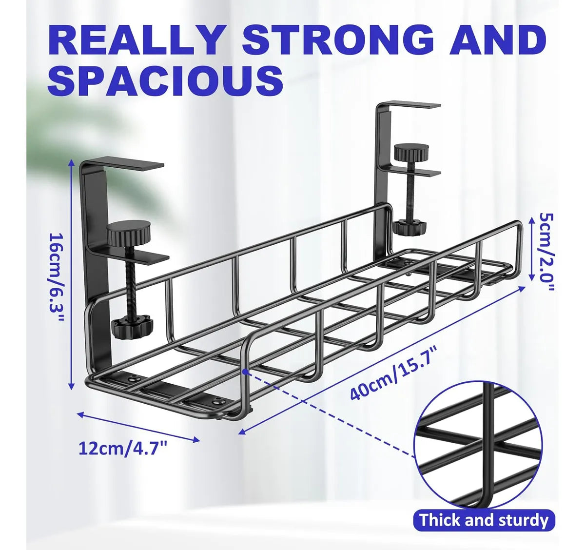 Bandeja Organizador De Cables De Escritorio, Gestión Cables
