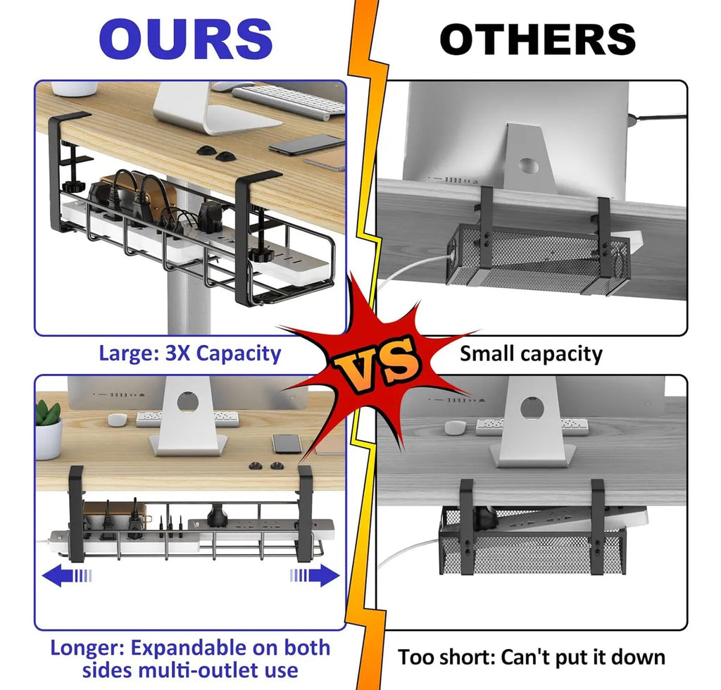 Bandeja Organizador De Cables De Escritorio, Gestión Cables